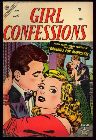 Girl Confessions 27 Owner Pre - Code Atlas Love Comic 1953 Vg,
