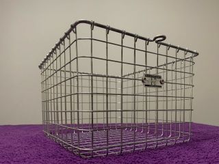 Vintage Wire Metal Industrial Gym Locker Basket 2