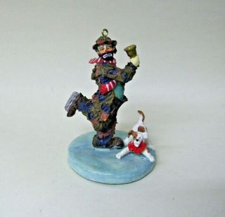 1991 Emmett Kelly Clown Figurine Tis The Season Ornament Dave Grossman Creation