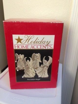 Holiday Home Accents Porcelain Angel Figurine - Cream and Gold 2