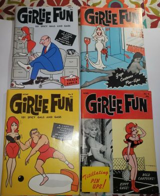 4 Acme Girlie Fun (2 - 1966 & 2 - 1967) Adult Comics -