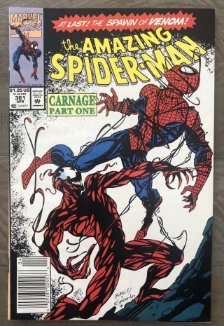 Spider - Man 361 1st Appearance Of Carnage Newsstand Ed.