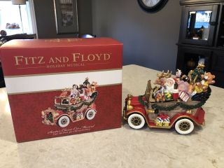 Fitz And Floyd Santa Mobile Car With Toys Holiday Music Box Christmas Decor