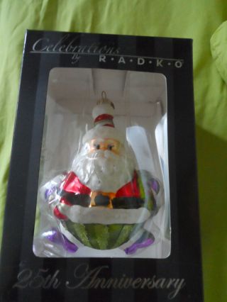25th Anniversary Radko Christmas Tree Ornament Santa