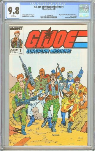 G.  I.  Joe,  European Missions 1 Cgc 9.  8 White Pages 1988 2118540014