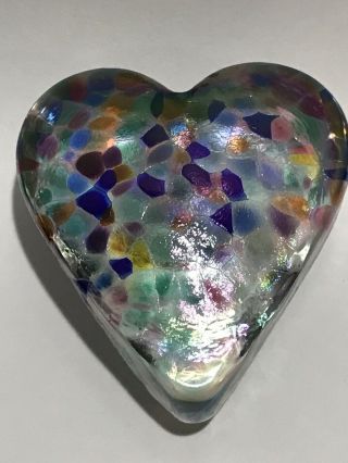 Robert Held Art Glass Heart Confetti Signed Rhag 2.  5”