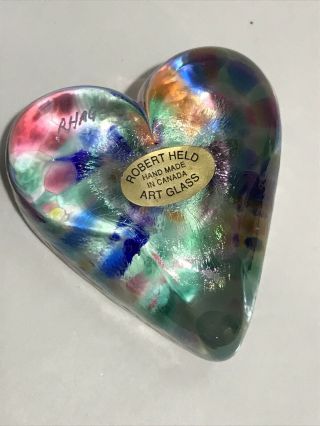 Robert Held Art Glass Heart Confetti signed RHAG 2.  5” 2