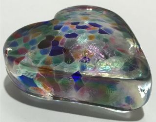 Robert Held Art Glass Heart Confetti signed RHAG 2.  5” 3