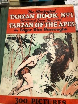 Vintage 1929 Grosset & Dunlap Tarzan Books No.  1 Picturized " Tarzan Of The Apes "