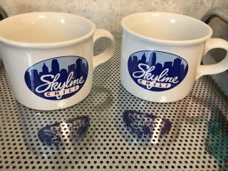 Set Of Two Vintage Skyline Chili Coffee Mugs