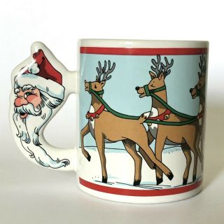 The Love Mug Christmas Coffee Mug Cup Santa Claus Handle Vintage 1989