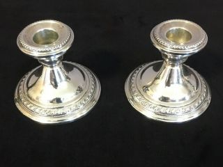Vintage Ns Co.  Sterling Silver Weighted Candle Sticks