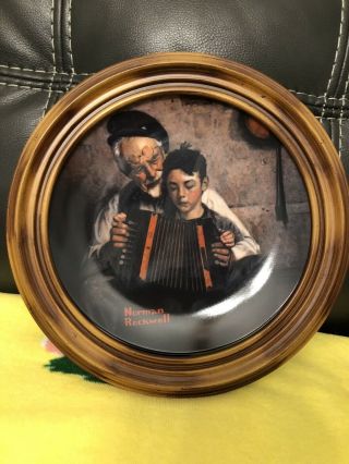 Norman Rockwell Collector Plate “the Music Maker” In Plate Holder