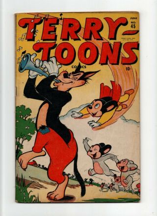 Terry - Toons Comics 45 Fn 6.  0 Vintage Marvel Comic Cartoon Mighty Mouse 10c