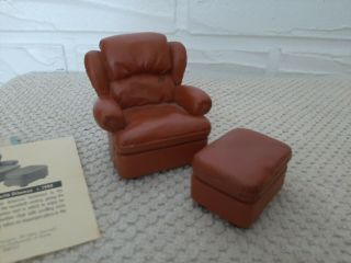 Vintage Take A Seat By Raine Miniature Dollhouse Leather Easy Chair.