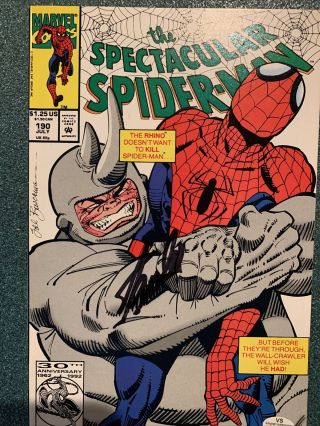 Spectacular Spiderman 190 Marvel Stan Lee Signed Autograph Comic “rhino” W/coa