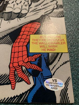 Spectacular Spiderman 190 Marvel Stan Lee Signed Autograph COMIC “RHINO” W/COA 3