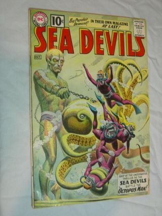 Sea Devils 1 G/vg Battle The Octopus Man Classic Russ Heath