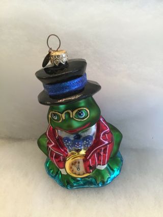 Christopher Radko Cute Frog Ornament Made In Poland