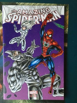 The Spider - Man 1 Connecting Sketch Art Rhino Silver Sable