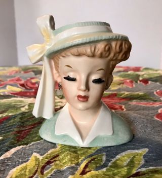 Beauty Vintage 1956 Lucille Ball Napco Lady Head Vase C3342a