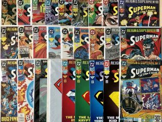 Full Mega Set Superman Reign Of The Supermen Action Comics 689,  Variants
