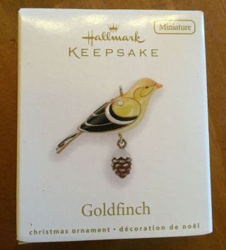 2010 Beauty Of Birds Goldfinch Hallmark Miniature Mini Ornament