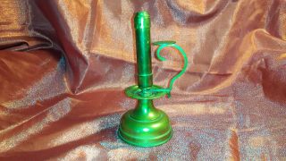 Vintage Solid Brass Spring - Loaded Handled Candle Holder 3535