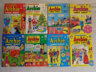 Archie Comic Digest 1 - 9 (miss.  8) Set 1973 - 1975 (s 11788)