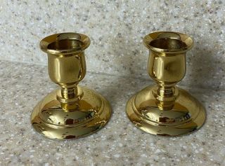 Partylite Pair Polished Brass Candle Holders - 2.  25 " Tall - P7723,  Oxford