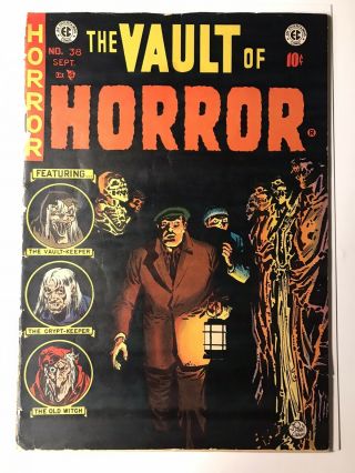 Vault Of Horror 38 Golden Age Ec Comic Classic 50s Pre - Code Horror Wow Gd/,