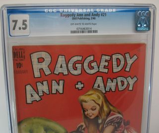 DELL RAGGEDY ANN AND ANDY COMICS 21 2/1948 CGC 7.  5 VF - 0716463014 Mad Hatter 2