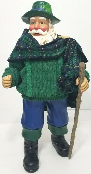 Clothtique By Possible Dreams Irish Santa With Walking Stick/cane