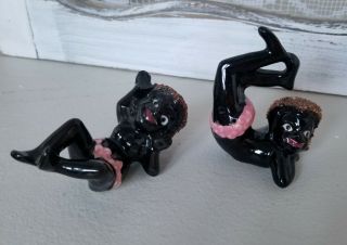 Japan Vintage Black Americana Boy And Girl Salt And Pepper Shakers African