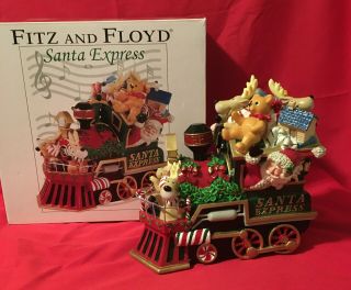 Fitz And Floyd Christmas Santa Express Music Box In Open Box