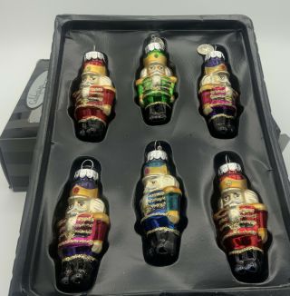Christopher Radko Celebrations Set Of 6 Hand Crafted Glass Nutcracker Ornaments