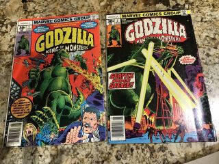 Godzilla 1 - 4,  6 - 8,  15 - 19 And 21 - 24 Marvel Comics