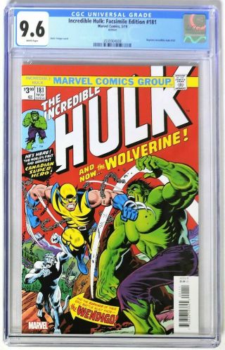 Incredible Hulk 181 (2019) Cgc 9.  6 1st Wolverine Appearance Reprinted Edition