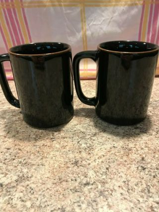 vintage Otagiri mugs with peacocks and floral scenery set of 2 2