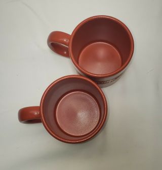 Vintage Frank Lloyd Wright Coffee Tea Mug Cup,  Set Of 2,  Red Stoneware Greek Key 3