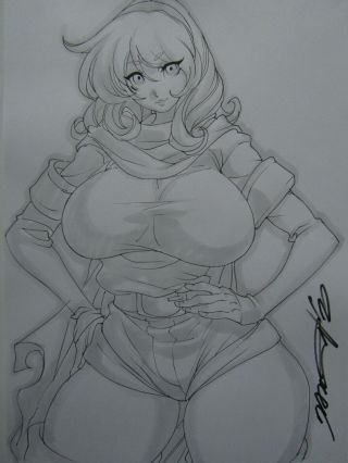 Gully Teen Battle Chasers Girl Sexy Busty Sketch Pinup - Daikon Art