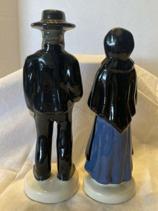 Vintage Hand Painted Ceramic Amish Man & Woman Figurines 9” Tall 3