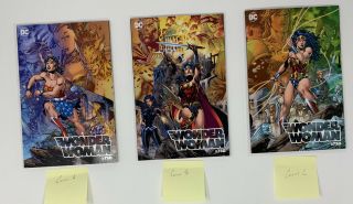 Wonder Woman 750 Dc Comics Jim Lee Covers A,  B & C Torpedo Variant