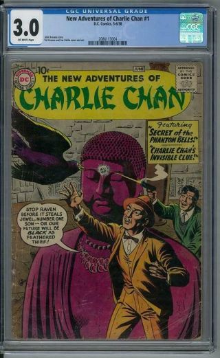 Adventures Of Charlie Chan 1 Cgc 3.  0 (ow) Sid Greene And Joe Giella Cover A