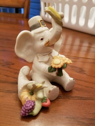 Lenox " Pachyderm Pilgrim " Thanksgiving Elephant Figurine