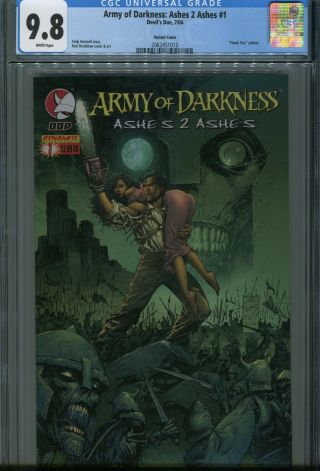 Army Of Darkness 1 Cgc 9.  8 Ashes Evil Dead 2 Ii Silvestri Variant Bruce Campbell