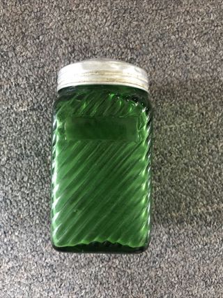 Vintage Owens - Illinois Emerald Green Depression Glass Salt Or Pepper Shaker Vguc