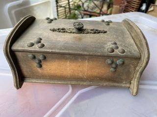 Vintage Wooden Music Box Switzerland Thorns And Lador Needs Up Old