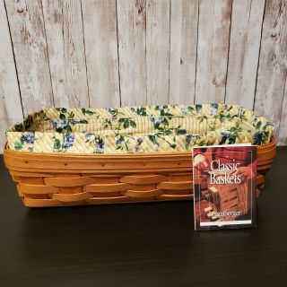 2000 Longaberger Large Bread Basket Combo With Protector & Liner