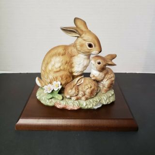 Masterpiece Porcelain By Homco " Bunny Blessings " Rabbit Figurine 1990